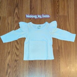 White Ruffled Kids Top